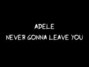 Il testo della Never gonna leave you Adele