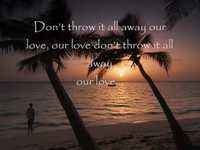 pochette album Our love, don't throw it all away