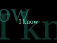 pochette album I know