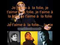 pochette album Je t'aime a la folie